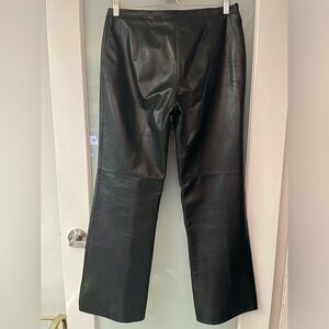 Danier Size 10 Genuine Black Straight Leg Genuine Leather Pants